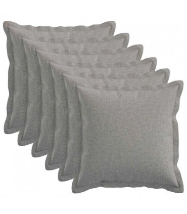 vidaXL Cushion with Pillow HOUTEN 6 pcs Cloud Grey Faux Linen — Size: 45 x 45 cm