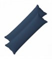 vidaXL Cushion with Pillow HOUTEN 2 pcs Blue Faux Linen — Size: 40 x 145 cm