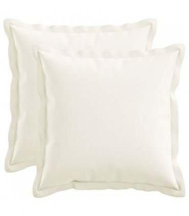 vidaXL Cushion with Pillow HOUTEN 2 pcs White Faux Linen — Size: 35 x 35 cm