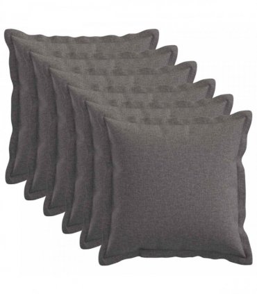 vidaXL Cushion with Pillow HOUTEN 6 pcs Light Grey Faux Linen — Size: 50 x 50 cm