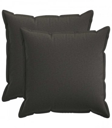 vidaXL Cushion with Pillow HOUTEN 2 pcs Dark Grey Faux Linen — Size: 80 x 80 cm