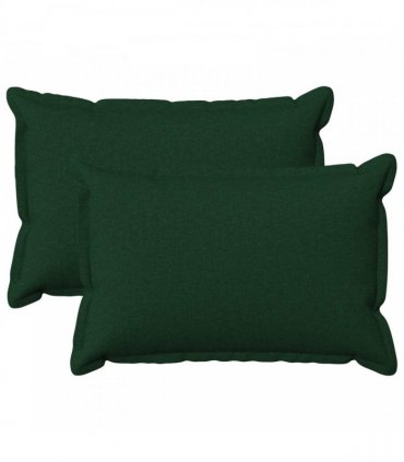 vidaXL Cushion with Pillow HOUTEN 2 pcs Dark Green Faux Linen — Size: 50 x 80 cm