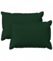 vidaXL Cushion with Pillow HOUTEN 2 pcs Dark Green Faux Linen — Size: 50 x 80 cm