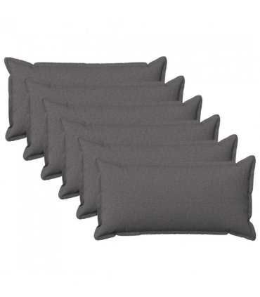 vidaXL Cushion with Pillow HOUTEN 6 pcs Light Grey Faux Linen — Size: 40 x 80 cm