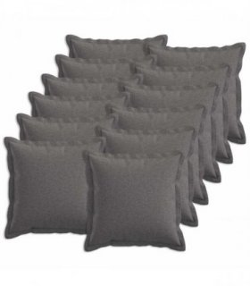 vidaXL Cushion with Pillow HOUTEN 12 pcs Light Grey Faux Linen — Size: 45 x 45 cm