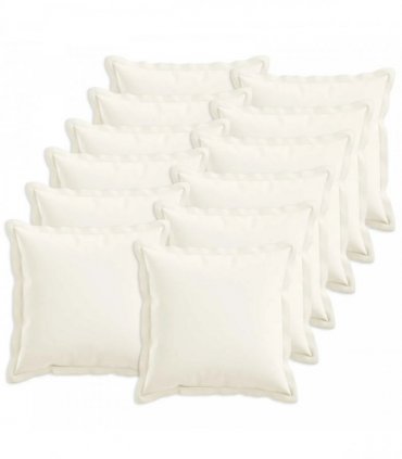 vidaXL Cushion with Pillow HOUTEN 12 pcs White Faux Linen — Size: 40 x 40 cm