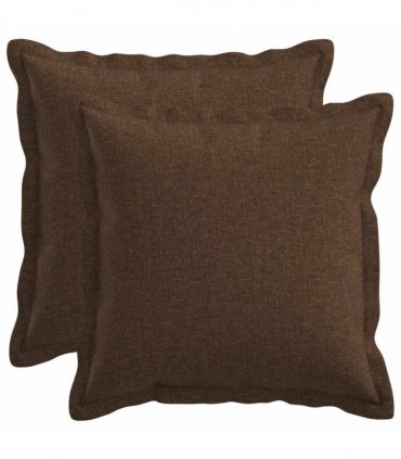 vidaXL Cushion with Pillow HOUTEN 2 pcs Brown Faux Linen — Size: 50 x 50 cm