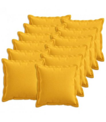 vidaXL Cushion with Pillow HOUTEN 12 pcs Light Yellow Faux Linen — Size: 45 x 45 cm
