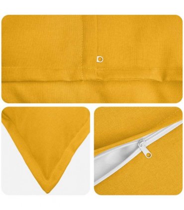 vidaXL Cushion with Pillow HOUTEN 12 pcs Light Yellow Faux Linen — Size: 45 x 45 cm