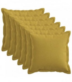 vidaXL Cushion with Pillow HOUTEN 6 pcs Light Green Faux Linen — Size: 35 x 35 cm