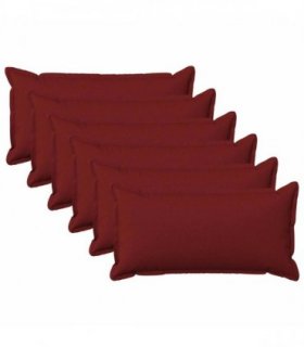 vidaXL Cushion with Pillow HOUTEN 6 pcs Wine Red Faux Linen — Size: 40 x 80 cm