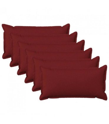 vidaXL Cushion with Pillow HOUTEN 6 pcs Wine Red Faux Linen — Size: 40 x 80 cm