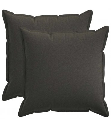 vidaXL Cushion with Pillow HOUTEN 2 pcs Dark Grey Faux Linen — Size: 65 x 65 cm
