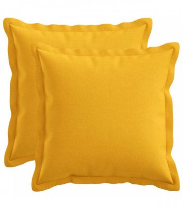 vidaXL Cushion with Pillow HOUTEN 2 pcs Light Yellow Faux Linen — Size: 45 x 45 cm