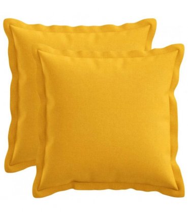 vidaXL Cushion with Pillow HOUTEN 2 pcs Light Yellow Faux Linen — Size: 45 x 45 cm