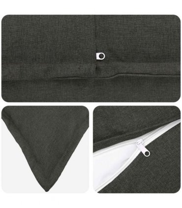 vidaXL Cushion with Pillow HOUTEN 2 pcs Dark Grey Faux Linen — Size: 50 x 70 cm