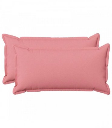vidaXL Cushion with Pillow HOUTEN 2 pcs Pink Faux Linen — Size: 40 x 70 cm