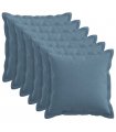vidaXL Cushion with Pillow HOUTEN 6 pcs Jeans Blue Faux Linen — Size: 50 x 50 cm