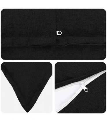 vidaXL Cushion with Pillow HOUTEN 2 pcs Black Faux Linen — Size: 50 x 70 cm