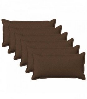 vidaXL Cushion with Pillow HOUTEN 6 pcs Brown Faux Linen — Size: 40 x 70 cm