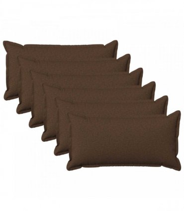 vidaXL Cushion with Pillow HOUTEN 6 pcs Brown Faux Linen — Size: 40 x 70 cm