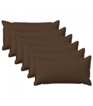 vidaXL Cushion with Pillow HOUTEN 6 pcs Brown Faux Linen — Size: 40 x 70 cm