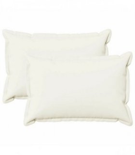 vidaXL Cushion with Pillow HOUTEN 2 pcs White Faux Linen — Size: 50 x 80 cm