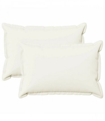 vidaXL Cushion with Pillow HOUTEN 2 pcs White Faux Linen — Size: 50 x 80 cm