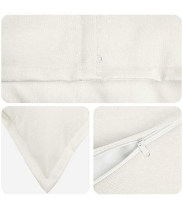 vidaXL Cushion with Pillow HOUTEN 2 pcs White Faux Linen — Size: 50 x 80 cm