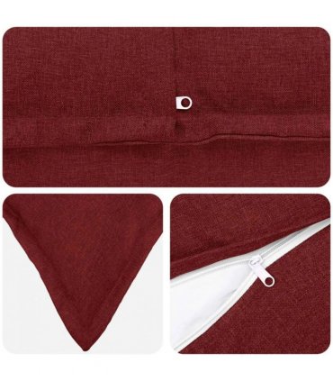 vidaXL Cushion with Pillow HOUTEN 2 pcs Wine Red Faux Linen — Size: 50 x 50 cm