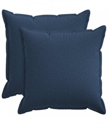 vidaXL Cushion with Pillow HOUTEN 2 pcs Blue Faux Linen — Size: 60 x 60 cm