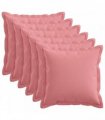 vidaXL Cushion with Pillow HOUTEN 6 pcs Pink Faux Linen — Size: 35 x 35 cm