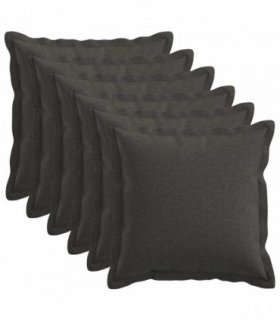 vidaXL Cushion with Pillow HOUTEN 6 pcs Dark Grey Faux Linen — Size: 30 x 30 cm