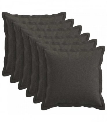 vidaXL Cushion with Pillow HOUTEN 6 pcs Dark Grey Faux Linen — Size: 30 x 30 cm