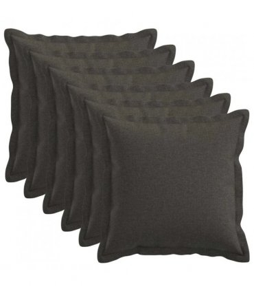 vidaXL Cushion with Pillow HOUTEN 6 pcs Dark Grey Faux Linen — Size: 30 x 30 cm