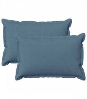 vidaXL Cushion with Pillow HOUTEN 2 pcs Jeans Blue Faux Linen — Size: 40 x 60 cm