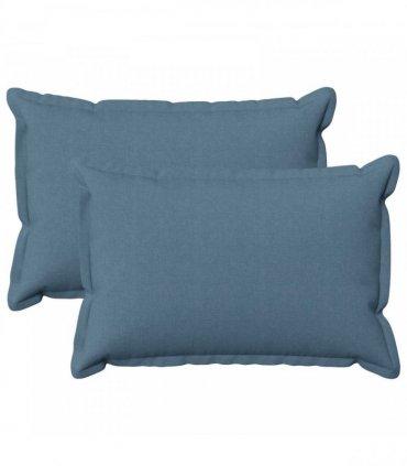 vidaXL Cushion with Pillow HOUTEN 2 pcs Jeans Blue Faux Linen — Size: 40 x 60 cm