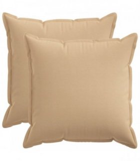 vidaXL Cushion with Pillow HOUTEN 2 pcs Cream Faux Linen — Size: 65 x 65 cm