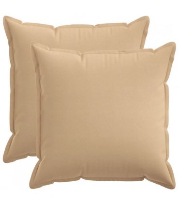 vidaXL Cushion with Pillow HOUTEN 2 pcs Cream Faux Linen — Size: 65 x 65 cm