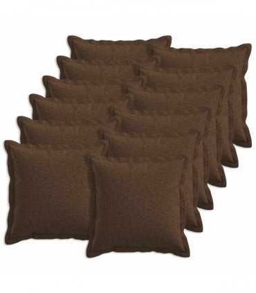 vidaXL Cushion with Pillow HOUTEN 12 pcs Brown Faux Linen — Size: 45 x 45 cm