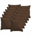 vidaXL Cushion with Pillow HOUTEN 12 pcs Brown Faux Linen — Size: 45 x 45 cm