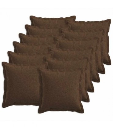 vidaXL Cushion with Pillow HOUTEN 12 pcs Brown Faux Linen — Size: 45 x 45 cm