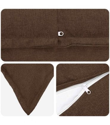 vidaXL Cushion with Pillow HOUTEN 12 pcs Brown Faux Linen — Size: 45 x 45 cm