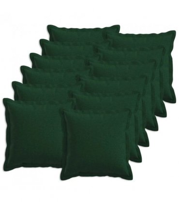vidaXL Cushion with Pillow HOUTEN 12 pcs Dark Green Faux Linen — Size: 45 x 45 cm