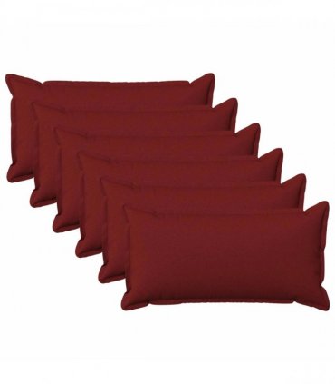 vidaXL Cushion with Pillow HOUTEN 6 pcs Wine Red Faux Linen — Size: 40 x 70 cm