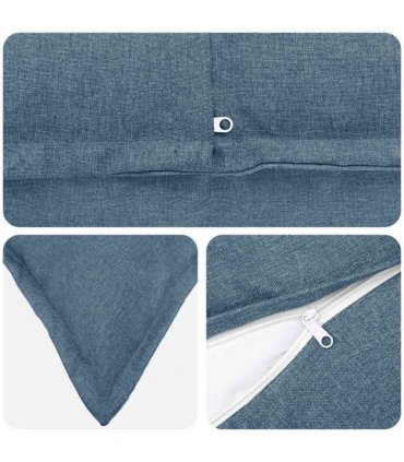 vidaXL Cushion with Pillow HOUTEN 2 pcs Jeans Blue Faux Linen — Size: 50 x 75 cm
