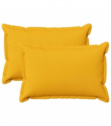vidaXL Cushion with Pillow HOUTEN 2 pcs Light Yellow Faux Linen — Size: 50 x 70 cm