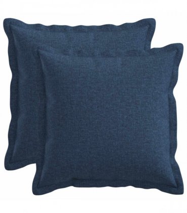vidaXL Cushion with Pillow HOUTEN 2 pcs Blue Faux Linen — Size: 45 x 45 cm
