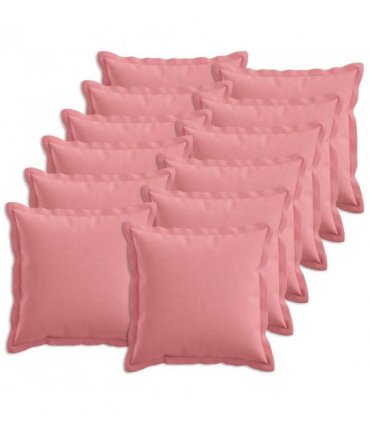 vidaXL Cushion with Pillow HOUTEN 12 pcs Pink Faux Linen — Size: 45 x 45 cm