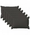 vidaXL Cushion with Pillow HOUTEN 6 pcs Dark Grey Faux Linen — Size: 30 x 50 cm